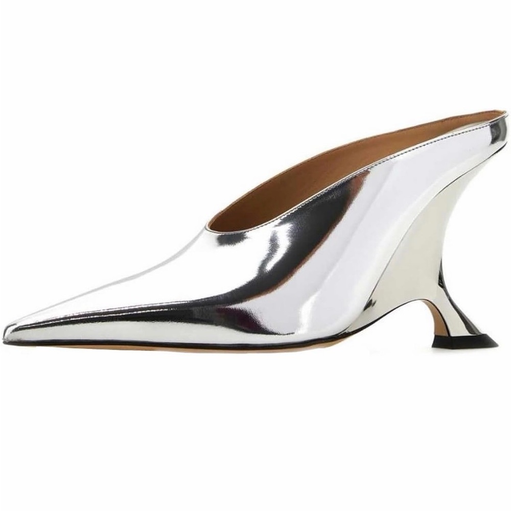 Silver Women's Mules